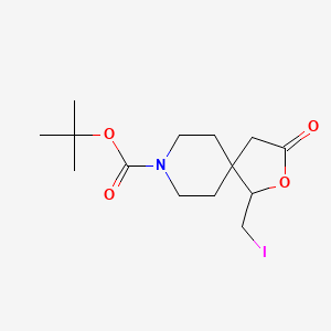 molecular formula C14H22INO4 B2822090 Tert-butyl 1-(iodomethyl)-3-oxo-2-oxa-8-azaspiro[4.5]decane-8-carboxylate CAS No. 2138294-99-0