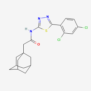 molecular formula C20H21Cl2N3OS B2822157 2-(adamantan-1-yl)-N-[5-(2,4-dichlorophenyl)-1,3,4-thiadiazol-2-yl]acetamide CAS No. 391863-84-6