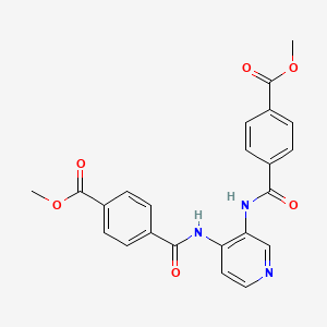 molecular formula C23H19N3O6 B2822163 methyl 4-({4-[4-(methoxycarbonyl)benzamido]pyridin-3-yl}carbamoyl)benzoate CAS No. 477325-57-8