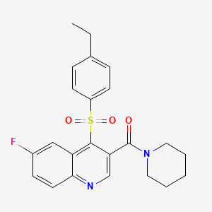 molecular formula C23H23FN2O3S B2822185 4-(4-ETHYLBENZENESULFONYL)-6-FLUORO-3-(PIPERIDINE-1-CARBONYL)QUINOLINE CAS No. 1110976-16-3