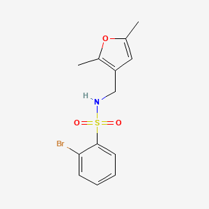 molecular formula C13H14BrNO3S B2822197 2-bromo-N-((2,5-dimethylfuran-3-yl)methyl)benzenesulfonamide CAS No. 1448052-63-8