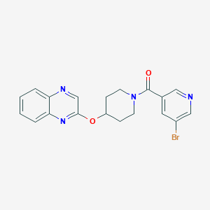B2822223 (5-Bromopyridin-3-yl)(4-(quinoxalin-2-yloxy)piperidin-1-yl)methanone CAS No. 1705799-49-0