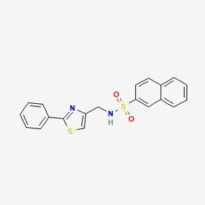 molecular formula C20H16N2O2S2 B2822251 N-[(2-phenyl-1,3-thiazol-4-yl)methyl]naphthalene-2-sulfonamide CAS No. 863511-02-8