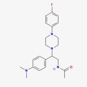 molecular formula C22H29FN4O B2822261 N-{2-[4-(dimethylamino)phenyl]-2-[4-(4-fluorophenyl)piperazin-1-yl]ethyl}acetamide CAS No. 946243-69-2