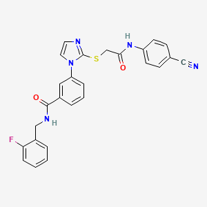 3-(2-((2-((4-cyanophenyl)amino)-2-oxoethyl)thio)-1H-imidazol-1-yl)-N-(2-fluorobenzyl)benzamide