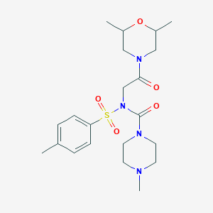 N-(2-(2,6-dimethylmorpholino)-2-oxoethyl)-4-methyl-N-tosylpiperazine-1-carboxamide