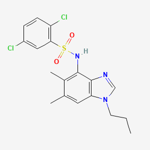 2,5-dichloro-N-(5,6-dimethyl-1-propyl-1H-1,3-benzimidazol-4-yl)benzenesulfonamide