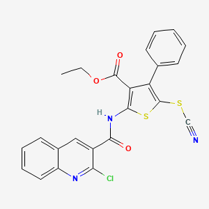 Ethyl 2-[(2-chloroquinoline-3-carbonyl)amino]-4-phenyl-5-thiocyanatothiophene-3-carboxylate