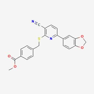 Methyl 4-({[6-(1,3-benzodioxol-5-yl)-3-cyanopyridin-2-yl]sulfanyl}methyl)benzoate