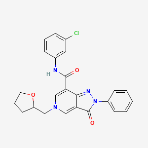 N-(3-chlorophenyl)-3-oxo-2-phenyl-5-((tetrahydrofuran-2-yl)methyl)-3,5-dihydro-2H-pyrazolo[4,3-c]pyridine-7-carboxamide