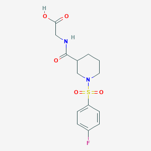 B2822306 N-({1-[(4-fluorophenyl)sulfonyl]piperidin-3-yl}carbonyl)glycine CAS No. 929856-87-1