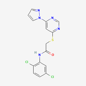 2-((6-(1H-pyrazol-1-yl)pyrimidin-4-yl)thio)-N-(2,5-dichlorophenyl)acetamide