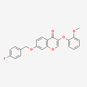 7-[(4-Fluorophenyl)methoxy]-3-(2-methoxyphenoxy)chromen-4-one