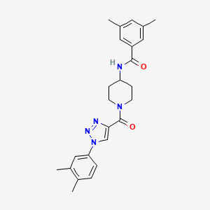 molecular formula C25H29N5O2 B2822322 N-(1-(1-(3,4-dimethylphenyl)-1H-1,2,3-triazole-4-carbonyl)piperidin-4-yl)-3,5-dimethylbenzamide CAS No. 1251556-74-7