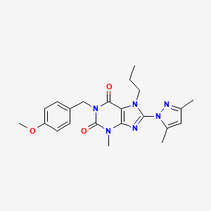 8-(3,5-dimethyl-1H-pyrazol-1-yl)-1-(4-methoxybenzyl)-3-methyl-7-propyl-1H-purine-2,6(3H,7H)-dione