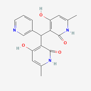 molecular formula C18H17N3O4 B2822332 3,3'-(pyridin-3-ylmethylene)bis(4-hydroxy-6-methylpyridin-2(1H)-one) CAS No. 501103-37-3