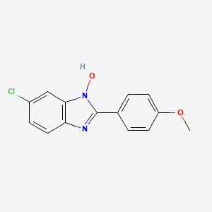 molecular formula C14H11ClN2O2 B2822354 6-氯-2-(4-甲氧基苯基)-1H-1,3-苯并咪唑-1-醇 CAS No. 338978-96-4