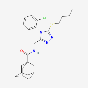molecular formula C24H31ClN4OS B2822357 N-[[5-丁基硫代-4-(2-氯苯基)-1,2,4-三唑-3-基]甲基]金刚烷-1-甲酰胺 CAS No. 477302-27-5