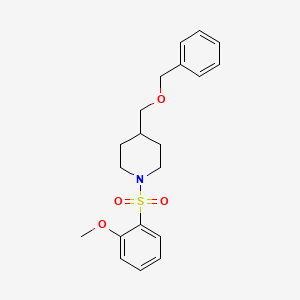 molecular formula C20H25NO4S B2822359 4-((苄氧基)甲基)-1-((2-甲氧基苯基)磺酰)哌啶 CAS No. 1251706-50-9