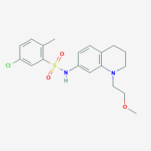 molecular formula C19H23ClN2O3S B2822360 5-chloro-N-(1-(2-methoxyethyl)-1,2,3,4-tetrahydroquinolin-7-yl)-2-methylbenzenesulfonamide CAS No. 1172319-97-9