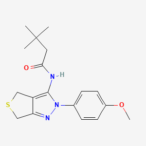 N-[2-(4-methoxyphenyl)-4,6-dihydrothieno[3,4-c]pyrazol-3-yl]-3,3-dimethylbutanamide