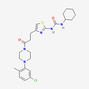 1-(4-(3-(4-(5-Chloro-2-methylphenyl)piperazin-1-yl)-3-oxopropyl)thiazol-2-yl)-3-cyclohexylurea