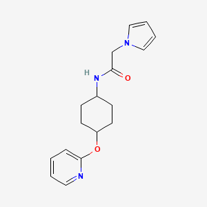 molecular formula C17H21N3O2 B2822375 N-((1r,4r)-4-(pyridin-2-yloxy)cyclohexyl)-2-(1H-pyrrol-1-yl)acetamide CAS No. 2034473-60-2