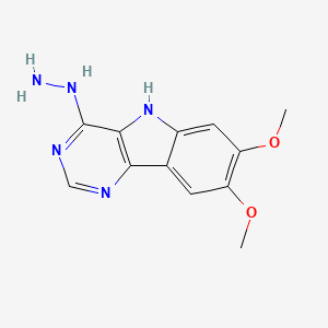 molecular formula C12H13N5O2 B2822376 4-hydrazinyl-7,8-dimethoxy-5H-pyrimido[5,4-b]indole CAS No. 121218-45-9