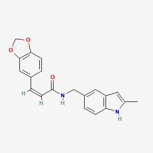 (Z)-3-(benzo[d][1,3]dioxol-5-yl)-N-((2-methyl-1H-indol-5-yl)methyl)acrylamide