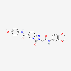 molecular formula C24H21N5O6 B2822384 N-cyclohexyl-N-methyl-5-[4-(pyrrolidin-1-ylsulfonyl)phenyl]-1,3,4-oxadiazole-2-carboxamide CAS No. 1251582-00-9