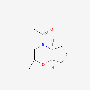molecular formula C12H19NO2 B2822389 1-[(4Ar,7aR)-2,2-dimethyl-3,4a,5,6,7,7a-hexahydrocyclopenta[b][1,4]oxazin-4-yl]prop-2-en-1-one CAS No. 2223108-63-0