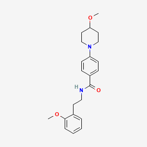 molecular formula C22H28N2O3 B2822391 N-[2-(2-methoxyphenyl)ethyl]-4-(4-methoxypiperidin-1-yl)benzamide CAS No. 2034223-21-5