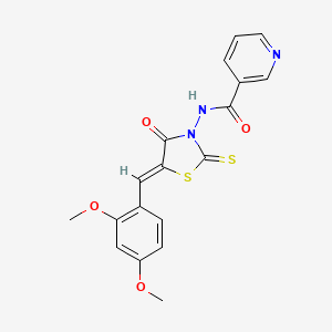 (Z)-N-(5-(2,4-dimethoxybenzylidene)-4-oxo-2-thioxothiazolidin-3-yl)nicotinamide