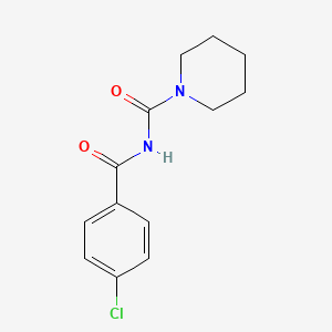 molecular formula C13H15ClN2O2 B2822412 N-(4-chlorobenzoyl)piperidine-1-carboxamide CAS No. 107183-16-4