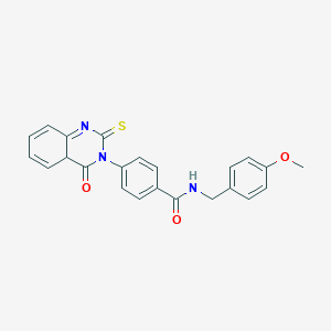 molecular formula C23H19N3O3S B2822417 N-[(4-methoxyphenyl)methyl]-4-(4-oxo-2-sulfanylidene-1,2,3,4-tetrahydroquinazolin-3-yl)benzamide CAS No. 451466-32-3