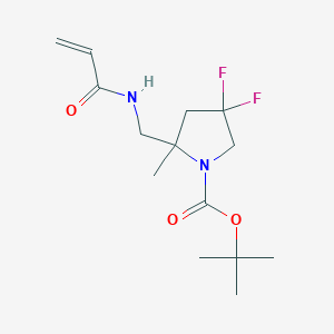 molecular formula C14H22F2N2O3 B2822421 Tert-butyl 4,4-difluoro-2-methyl-2-[(prop-2-enoylamino)methyl]pyrrolidine-1-carboxylate CAS No. 2411310-37-5