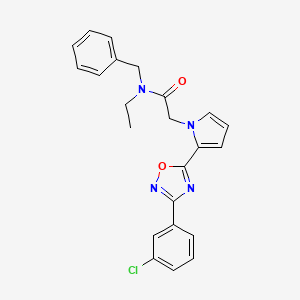 molecular formula C23H21ClN4O2 B2822439 N-benzyl-2-{2-[3-(3-chlorophenyl)-1,2,4-oxadiazol-5-yl]-1H-pyrrol-1-yl}-N-ethylacetamide CAS No. 1261018-51-2