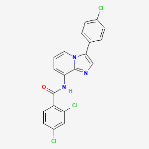 molecular formula C20H12Cl3N3O B2822449 2,4-dichloro-N-[3-(4-chlorophenyl)imidazo[1,2-a]pyridin-8-yl]benzamide CAS No. 439096-64-7