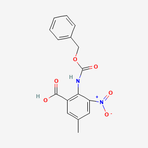 molecular formula C16H14N2O6 B2822455 5-Methyl-3-nitro-2-(phenylmethoxycarbonylamino)benzoic acid CAS No. 2287302-46-7