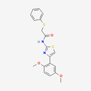 molecular formula C19H18N2O3S2 B2822459 N-[4-(2,5-dimethoxyphenyl)-1,3-thiazol-2-yl]-2-(phenylsulfanyl)acetamide CAS No. 781634-62-6