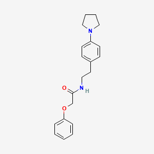 molecular formula C20H24N2O2 B2822460 2-phenoxy-N-(4-(pyrrolidin-1-yl)phenethyl)acetamide CAS No. 953168-08-6