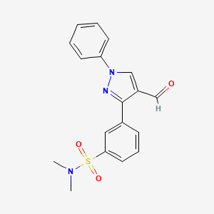 B2822531 3-{3-[(Dimethylamino)sulfonyl]phenyl}-1-phenylpyrazole-4-carbaldehyde CAS No. 1234692-24-0
