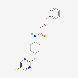 molecular formula C19H22FN3O3 B2822559 2-(benzyloxy)-N-((1r,4r)-4-((5-fluoropyrimidin-2-yl)oxy)cyclohexyl)acetamide CAS No. 2034250-41-2
