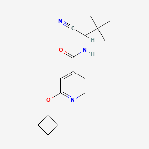molecular formula C16H21N3O2 B2822566 N-(1-Cyano-2,2-dimethylpropyl)-2-cyclobutyloxypyridine-4-carboxamide CAS No. 1465346-00-2