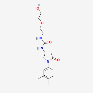 molecular formula C17H25N3O4 B2822585 1-[1-(3,4-Dimethylphenyl)-5-oxopyrrolidin-3-yl]-3-[2-(2-hydroxyethoxy)ethyl]urea CAS No. 894029-93-7