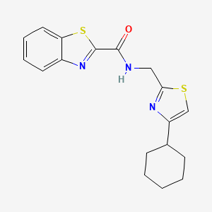 molecular formula C18H19N3OS2 B2822605 N-((4-cyclohexylthiazol-2-yl)methyl)benzo[d]thiazole-2-carboxamide CAS No. 2034400-35-4