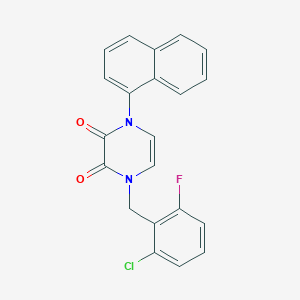 molecular formula C21H14ClFN2O2 B2822617 1-[(2-chloro-6-fluorophenyl)methyl]-4-(naphthalen-1-yl)-1,2,3,4-tetrahydropyrazine-2,3-dione CAS No. 898454-04-1