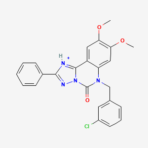 molecular formula C24H19ClN4O3 B2822623 6-[(3-chlorophenyl)methyl]-8,9-dimethoxy-2-phenyl-5H,6H-[1,2,4]triazolo[1,5-c]quinazolin-5-one CAS No. 2380194-81-8