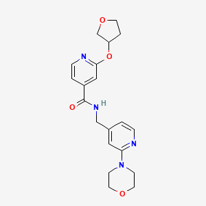 molecular formula C20H24N4O4 B2822634 N-((2-morpholinopyridin-4-yl)methyl)-2-((tetrahydrofuran-3-yl)oxy)isonicotinamide CAS No. 1904432-34-3