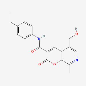 molecular formula C19H18N2O4 B2822637 N-(4-ethylphenyl)-5-(hydroxymethyl)-8-methyl-2-oxo-2H-pyrano[2,3-c]pyridine-3-carboxamide CAS No. 443117-43-9